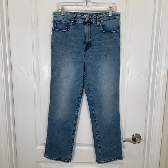 Good‎ American Jeans Good Curve Straight Natural Fray Hem High Rise 14 - Picture 3 of 8